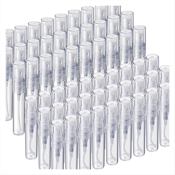 60 Piezas Mini Botella de , 3ml 5ml Mini Botella de de Plástico Transparente Botella Vacía de Contenedores de Muestra Pequeños y Vacíos