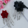 thumbnail image 6 of FENOHREFE Halloween Skeleton Hand Hair Clip With Rose Lace Detail Unique Hairpin Adjustable Claw Grip for Different Hair Type, 6 of 7