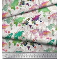 thumbnail image 3 of Soimoi White Modal Satin Fabric Stamp & World Map Print Fabric by Yard 42 Inch Wide, 3 of 3