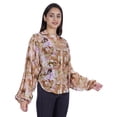 thumbnail image 3 of Moomaya Printed WoMen's Button Down Shirt Mandarin Collar Full Sleeve Summer Top, 3 of 8