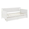 thumbnail image 6 of Twin Daybed Bed Frame with Storage Drawers, UHOMEPRO Solid Wood Twin Size Bed Frame, Modern Bedroom Furniture Single Day Bed Sofa Bed for Teens Adults, No Box Spring Needed, White, 6 of 10