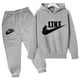 thumbnail image 2 of Conjunto de 2 piezas de sudadera con capucha y pantalón con estampado de marca de diseñador para niños y niñas, ropa deportiva informal de moda para primavera y otoño, 2 of 4