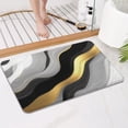 thumbnail image 4 of Black White Gold Marble Pattern Bathroom Rugs Mat,Non Slip Microfiber Bathroom Rug,Rubber Backing,Soft Bathroom Mats for Bathroom Floor,Tub and Shower,17x27in(43x68cm), 4 of 5