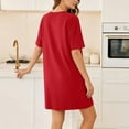 thumbnail image 6 of Wovilon Women's Dresses, Casual Summer T Shirt Dresses for Women, Crew Neck Short Sleeve Loose Fit Tunic Dress with Pockets, Lightweight Breathable Vacation Travel Everyday Wear, 6 of 6