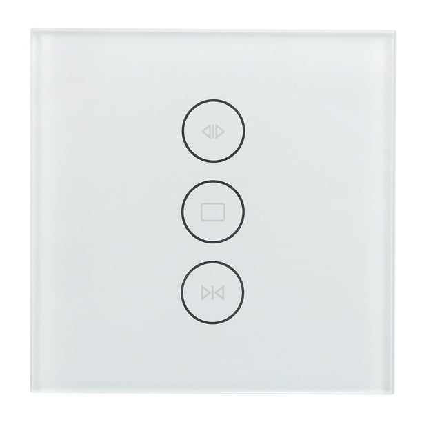 Control De Cortina WiFi, Interruptor De Cortina Inteligente De 110-240V, Enchufe Europeo De Vidrio Templado Y Interruptor De Pared Inteligente Para PC Para Cerrajero Para El Hogar