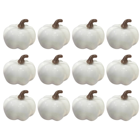 12 Pack Mini Artificial Foam Pumpkins 5.4cm Small Fake Fall Pumpkins for Thanksgiving Halloween Table Decor DIY Craft Photo Props