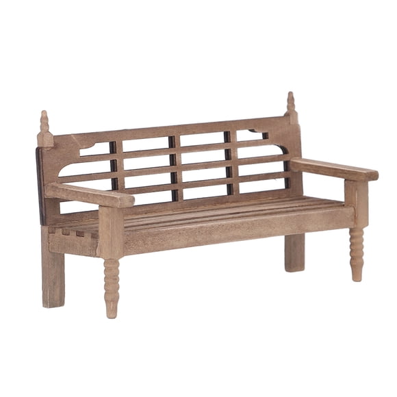 Dollhouse Wooden Park Long Bench, High Simulation Miniature Wooden Park Bench Improves Imagination For Dollhouse Accessories