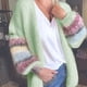 thumbnail image 1 of Cárdigan de mohair de rayas de colores llamativos para otoño e invierno, chaqueta de punto de Europa y Estados Unidos, cárdigan de mujer, 1 of 5