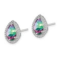 thumbnail image 2 of Sterling Silver Rhodium Polished Mystic Topaz & CZ Post Earrings QE12637JUN, 2 of 4