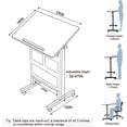 thumbnail image 3 of Height Adjustable Standing Desk with Storage Bag widths16 in Length 24 in, Portable Rolling Mobile Stand Up Table with Wheels, 360 Degree Flip Laptop Computer Desk for Home Office, Rustic Brown, 3 of 9