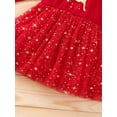 thumbnail image 6 of DcoolMoogl Infant Baby Girl Christmas Dress Red Princess Tulle Dress Elk Star Print Long Sleeve with Headband Fall Xmas Outfits, 6 of 7