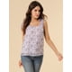 thumbnail image 2 of INSPIRE CHIC Blusa floral sin mangas de gasa con correa de decoración de pajarita sin mangas para mujer Lavanda L, 2 of 6