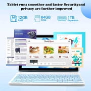 2025 Newest Android 14 Tablet, 10 inch 8GB RAM+64GB ROM 2 In 1 Tablet with Keyboard Case Mouse Stylus, 1.8GHz Quad-Core Processor, 1280*800 HD Touch Screen, 8MP Dual Camera, Games, Wi-Fi, BT Tablet