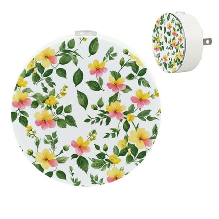 

YZUOUZY Night Light Night Lights Bedside Lamps Set of 2 Floral Wreaths Leaves Plants
