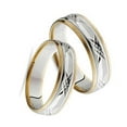 thumbnail image 3 of Pompeii3 Matching Swiss Cut 14k Gold His Hers Wedding Band Set, 3 of 5