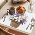 thumbnail image 3 of White Spring Floral Placemats Set of 4 Lavender Botanical Art Summer Place Mats Indoor Wipeable Table Mats Washable Cloth Dining Table Placemats for Kitchen Holiday Party Home Decor 13x19 Inch, 3 of 9
