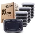 thumbnail image 1 of Hltpoi Meal Prep Containers [50 Pack] 1 Compartment with Lids  Food Storage Containers  Bento Box  BPA Free  Stackable  Microwave/Dishwasher/Freezer Safe (24 oz), 1 of 8