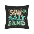 thumbnail image 4 of Set of 2 Throw Pillow Covers 18x18in - Beach-Themed " SUN SALT SAND " Design with Stars & Palm Tree Perfect for Couch Bed Car, 4 of 8
