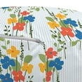 thumbnail image 2 of Floral Ottoman Pouf, Fresh Flowers on Simplistic Pastel Stripes, Decorative Soft Foot Rest with Removable Cover Living Room and Bedroom, Multicolor, by Ambesonne, 2 of 3