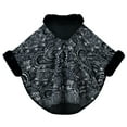 thumbnail image 3 of Domuza Womens Faux Fur Trim Coat Shawls Wrap Winter Vintage Open Front Cardigan Poncho Cape Cloak Black, 3 of 3