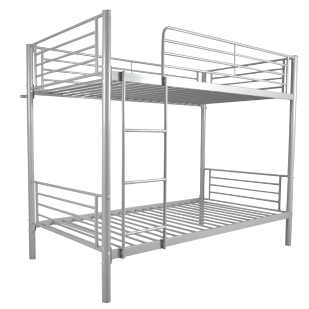 Alvantor Twin over Twin Metal Bunk Bed with Reversible Ladder and 13.19-Inch Guardrails, Gray