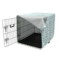 thumbnail image 3 of Cartoon Dog Crate Cover, Scribbled Flower Heads Drawn by Hand, Easy to Use Pet Kennel Cover for Medium Large Dogs, 35" x 23" x 27", Deep Sky Blue White, by Ambesonne, 3 of 6