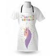 thumbnail image 3 of Unicorn Party Apron Happy Birthday Lettering Doodle Mythical Horse on Circles Swirls Background, Unisex Kitchen Bib Apron with Adjustable Neck for Cooking Baking Gardening, Multicolor, by Ambesonne, 3 of 3