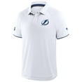 thumbnail image 5 of Men's Fanatics White Tampa Bay Lightning Authentic Pro Rink Raglan Polo, 5 of 7
