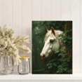 thumbnail image 2 of White Woodland Horse Canvas Wall Art, Equestrian Portrait Print, Rustic Country Home Decor, 2 of 8