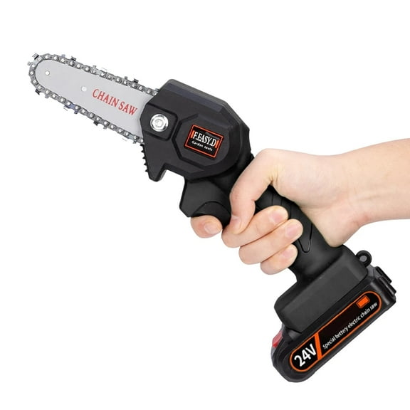 Myriann Mini Portable 4" Electric Chainsaw 24V Battery Powered Cordless Pruning Saw