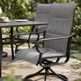 thumbnail image 6 of Nuu Garden 7-Piece Outdoor Dining Set, Outdoor Table and Chair Set with Umbrella Hole, Padded Textilene Dining Table Set, All Weather Outdoor Table and Chairs for 6, Swivel Design, Light Gray, 6 of 10