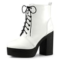 thumbnail image 1 of Botines Tacón Grueso Allegra K Blanco 36, 1 of 6