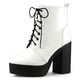 thumbnail image 1 of Botines Allegra K con tacón grueso Cordón Arriba cremallera plataforma para Mujeres Blanco 41, 1 of 6