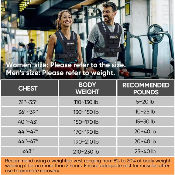 Adjustable Weighted Vest Men 20lbs/30lbs/40lbs Weights with Reflective Stripe, Weight Vest Woman Workout Vest for Strength Training Running Walking