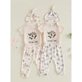thumbnail image 3 of BemeyourBBs Hello I'm New Here Newborn Baby Boys Come Home Outfit Mallard Duck Embroidery Short Sleeve Romper with Pants Hat Cute Infant Summer Clothes, 3 of 9