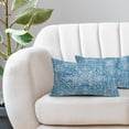 thumbnail image 5 of Blue Boho Lumbar Pillow Covers 12x20 Inch Bohemian Carpet Ethnic Decorative Rectangle Pillow Cases Beige Tan Gray Floral Cushion Covers Farmhouse Home Decor for Sofa Couch Outdoor Set of 2, 5 of 5