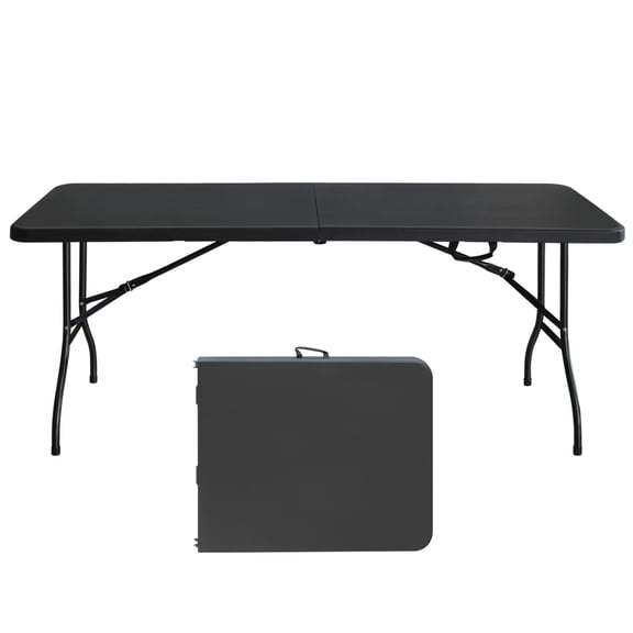 LIANGKA 6 Foot Foldable Table Heavy Duty Portable Plastic Table for Indoor Outdoor Use