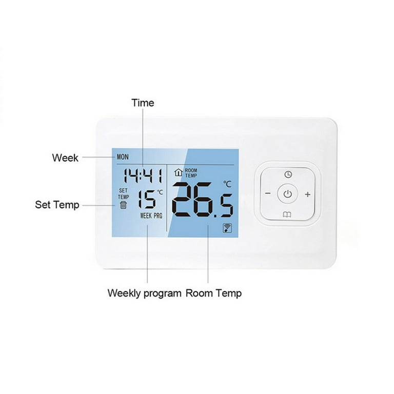 Black Tuya Wireless for WiFi Home Thermostat Display Remote