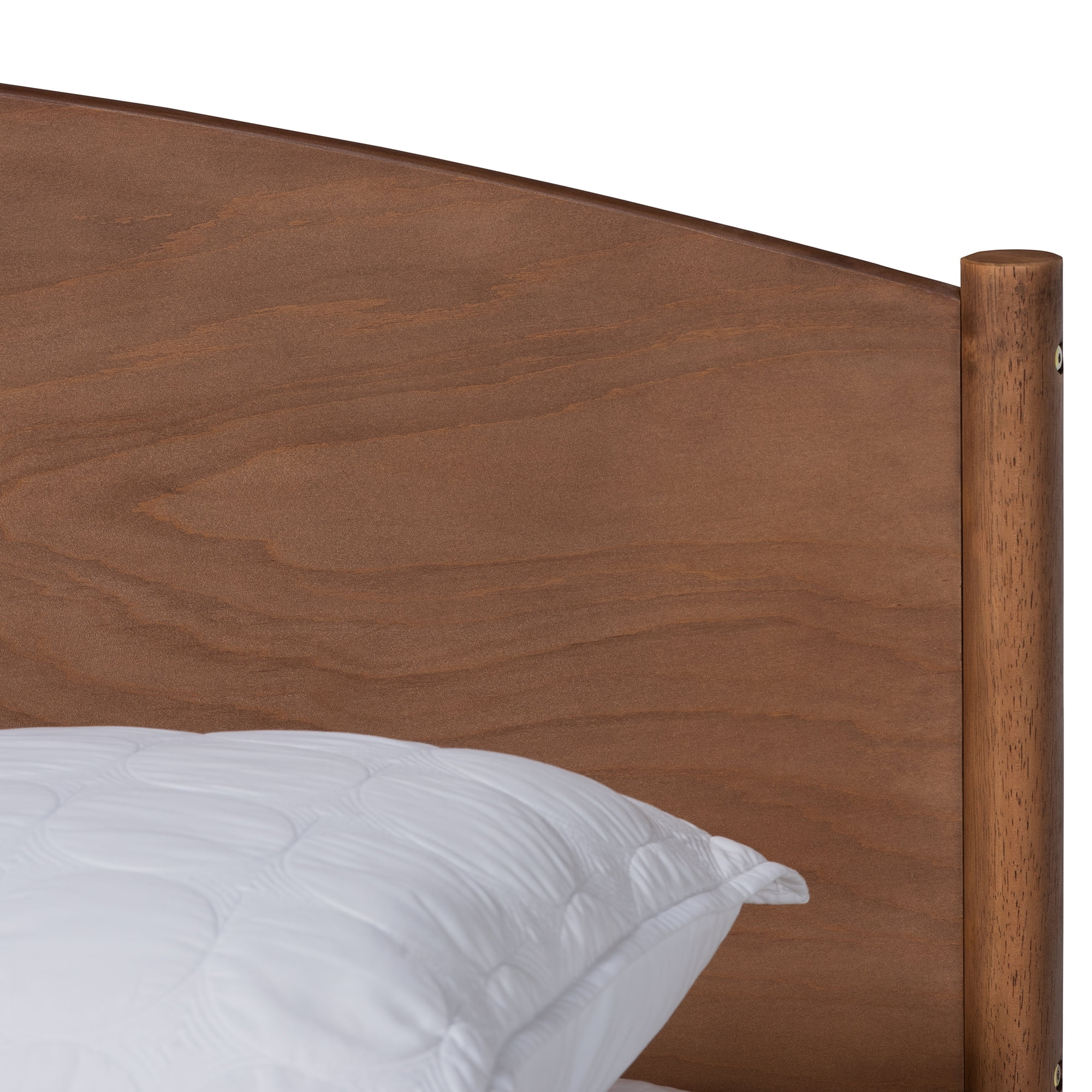 Baxton Studio Leanora MidCentury Modern Ash Wanut Finished Full Size Wood Platform Bed