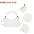 thumbnail image 2 of Bolso de hombro para mujer PU Crossbody Bag plisado Casual Simple Messenger Bag (Blanco), 2 of 7