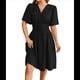 thumbnail image 1 of Vestido de Mujer de Verano 2025, Elegante Minivestido con Volantes y Escote en V Profundo, Vestidos A la Cintura Negro XL, 1 of 10