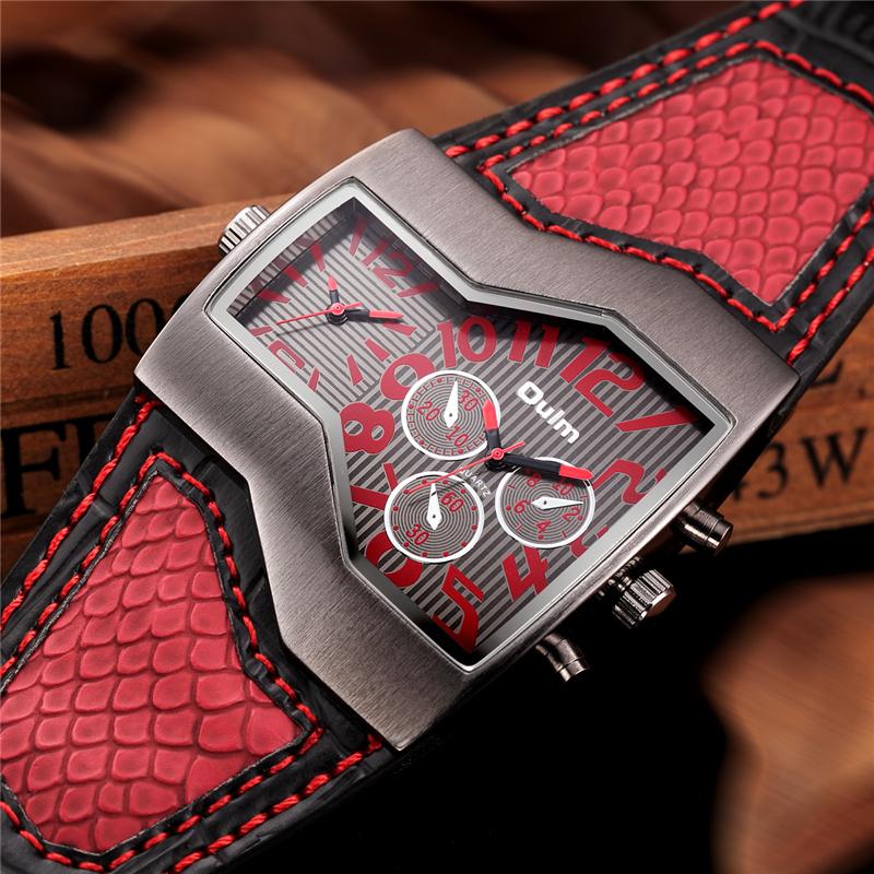 Luxury Leather Sports Watches for Men with Two Time Zone and Quartz Movement - Perfect for Outdoor Activities and Business Trips