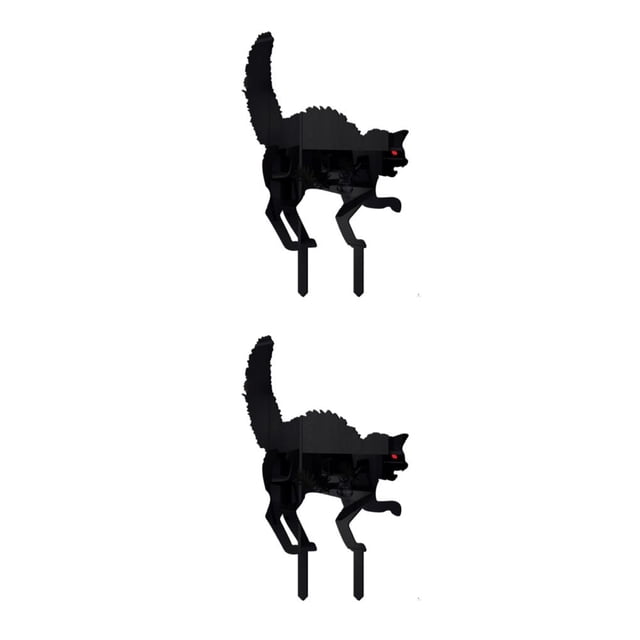Ambiente de Halloween aterrador negro con letreros de patio de silueta de gato Matsuzay 2Conjunto