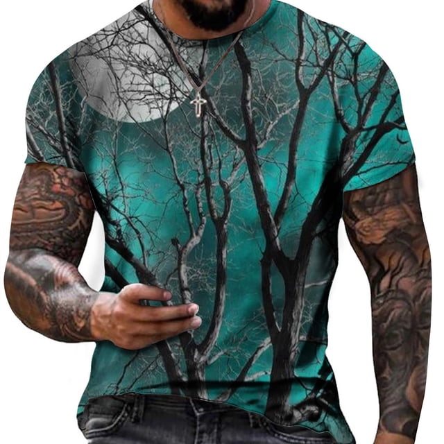 DPTALR T-Shirt Décontracté à Col Rond pour Hommes, Manches Courtes, Imprimé