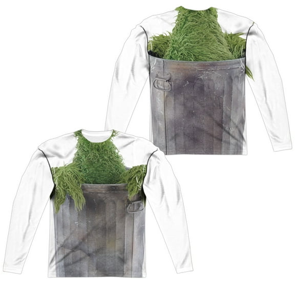 Sesame Street - Oscar Costume (Front/Back Print) - Regular Fit Long Sleeve Shirt - Large