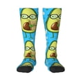 thumbnail image 2 of Picia Women Crew Soft Moisture-wicking Socks Avocado with Glasses Pattern Design Cotton Socks, One Size fit All, 2 of 9