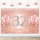 thumbnail image 1 of Fondo De Cartel De Feliz Cumpleaños Número 32 - 32 Suministros De Decoración Para Fiesta De Cumpleaños Para Mujeres O Hombres - Oro Rosa 4 X 6 Pies, 1 of 5
