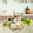 thumbnail image 3 of Contadores de de 2 Niveles de Alambre de Metal, Estante de Pan Moderno, Cesta Redonda de , Cuenco para Comedor, Resta oro Baoblaze canasta de frutas de encimera, 3 of 8
