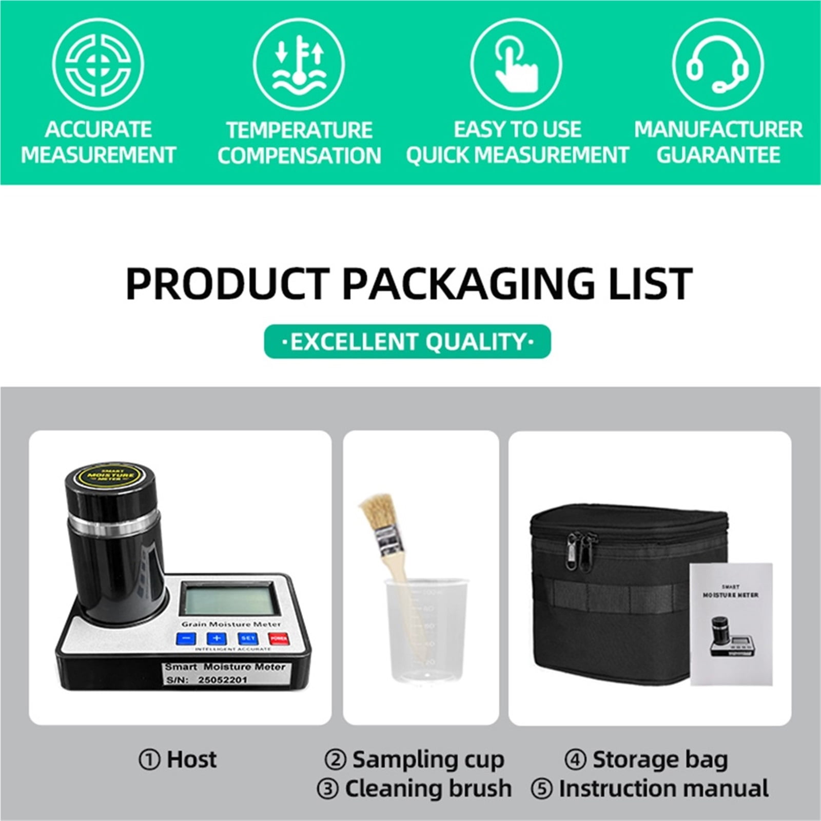 Coffee Bean Grain Moisture Meter For 19 Kinds Grains Hygrometer Humidity Tester Wheat Rice Grain Moisture Detector - Multi-Surface Use