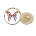thumbnail image 1 of Broche de Mariposa 3D Unbranded color rojo y azul metálico circular, 1 of 3